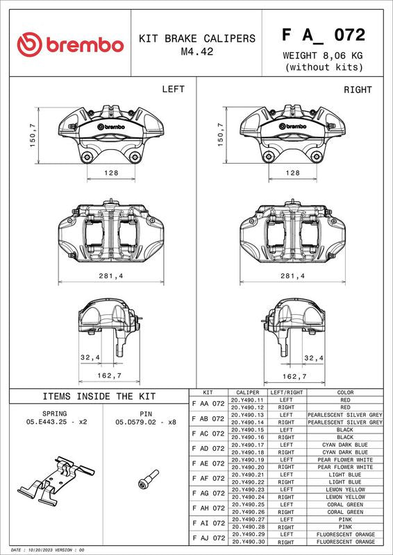Brembo FAA072 Brake Caliper - 2