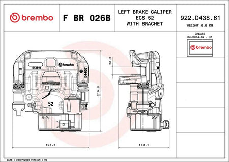 Brembo FBR026B Brake Caliper - 2