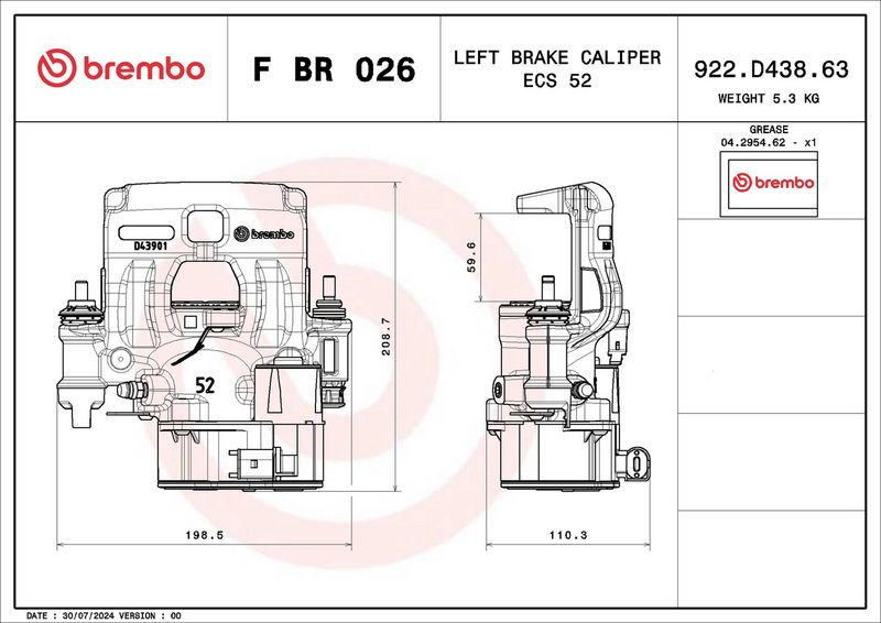 Brembo FBR026 Brake Caliper - 2