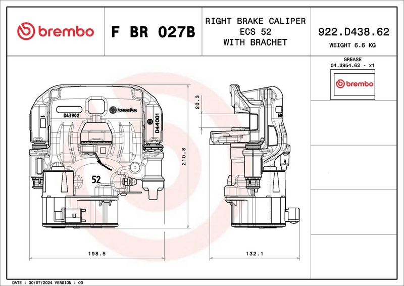 Brembo FBR027B Brake Caliper - 2