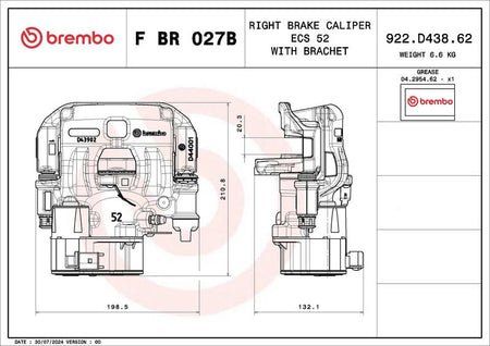 Brembo FBR027B Brake Caliper - 2