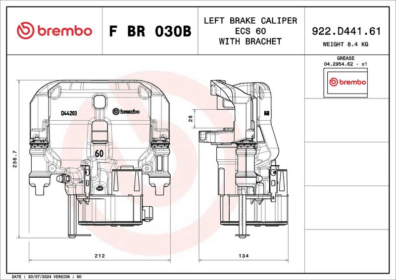 Brembo FBR030B Brake Caliper - 2