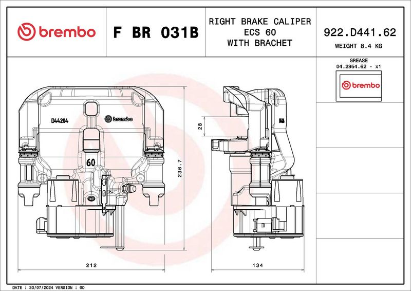 Brembo FBR031B Brake Caliper - 2