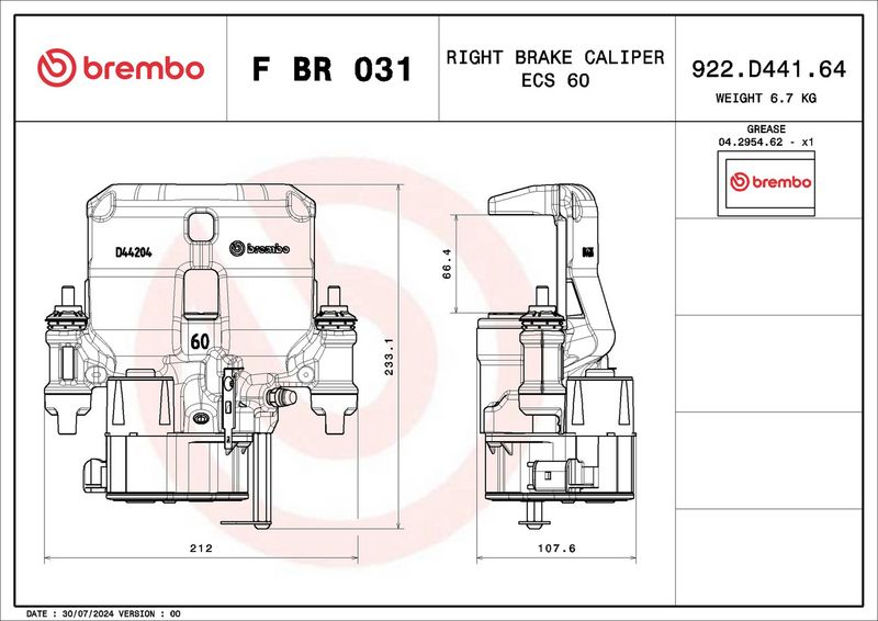 Brembo FBR031 Brake Caliper - 2