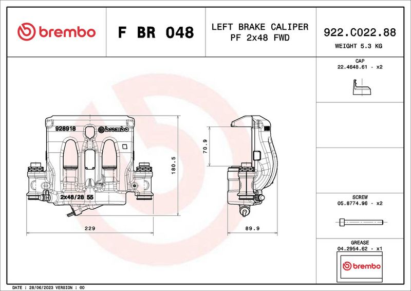Brembo FBR048 Brake Caliper - 2