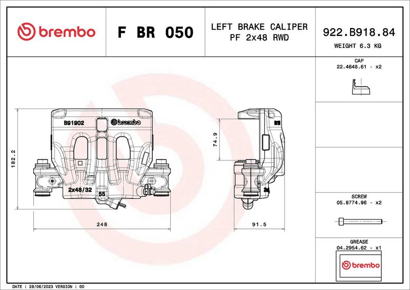 Brembo FBR050 Brake Caliper - 2