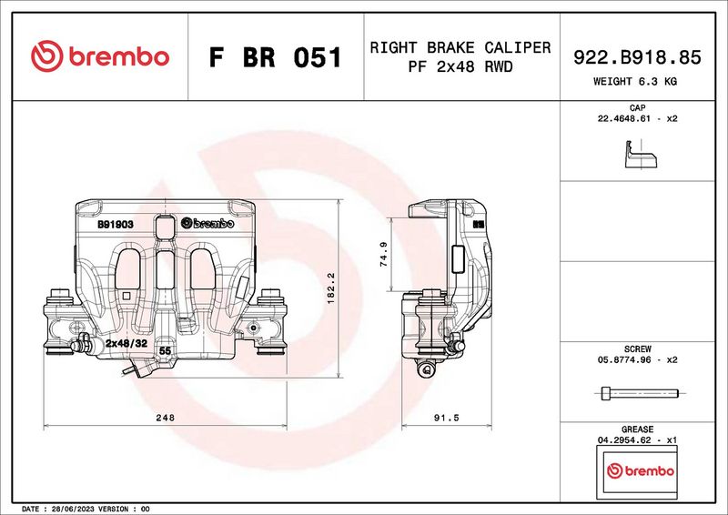 Brembo FBR051 Brake Caliper - 2