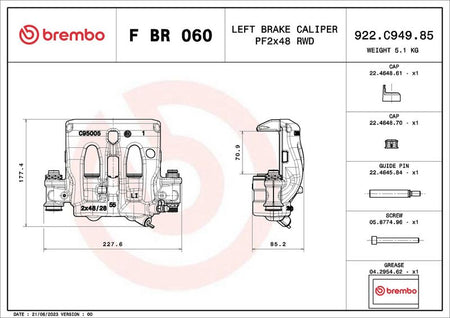 Brembo FBR060 Brake Caliper - 2
