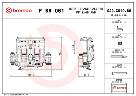 Brembo FBR061 Brake Caliper - 2