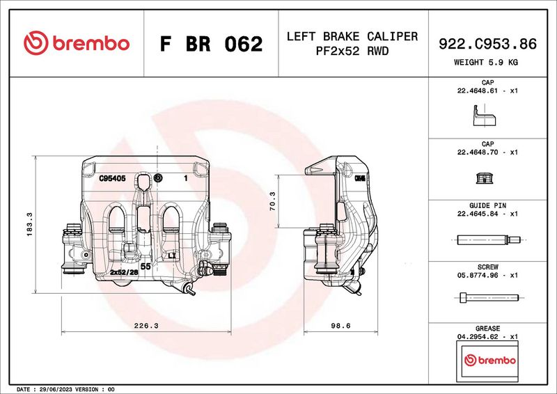 Brembo FBR062 Brake Caliper - 2