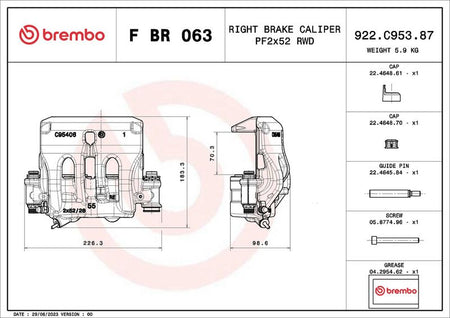 Brembo FBR063 Brake Caliper - 2