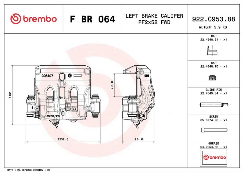 Brembo FBR064 Brake Caliper - 2