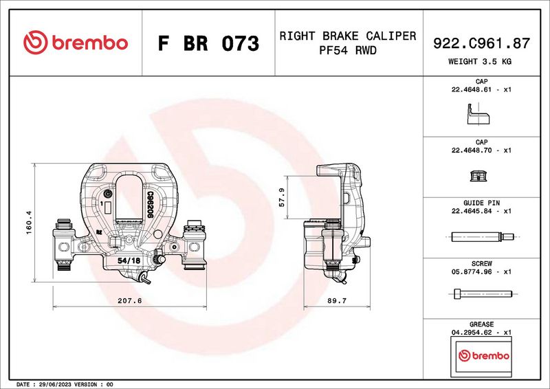 Brembo FBR073 Brake Caliper - 2