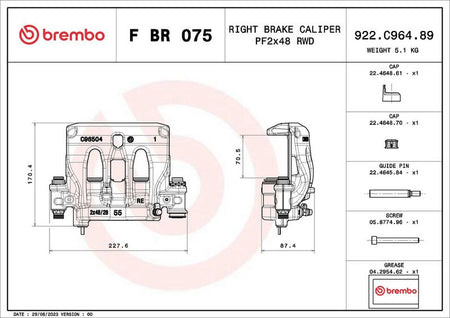 Brembo FBR075 Brake Caliper - 2