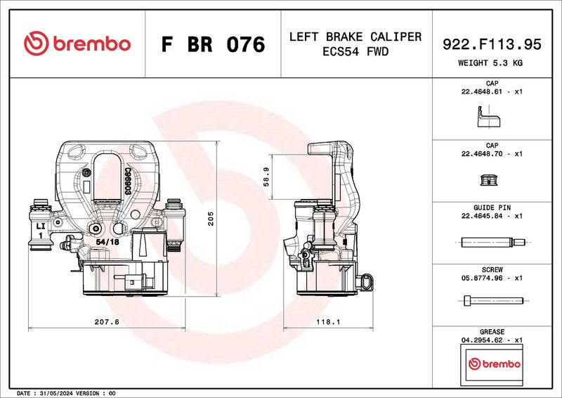 Brembo FBR076 Brake Caliper - 2