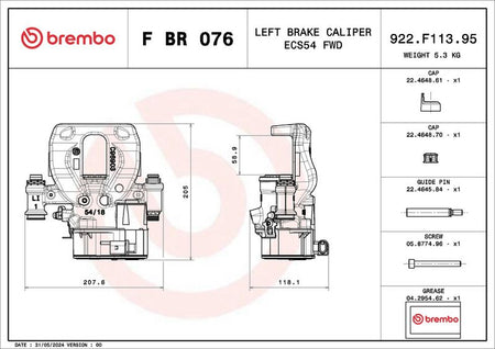 Brembo FBR076 Brake Caliper - 2