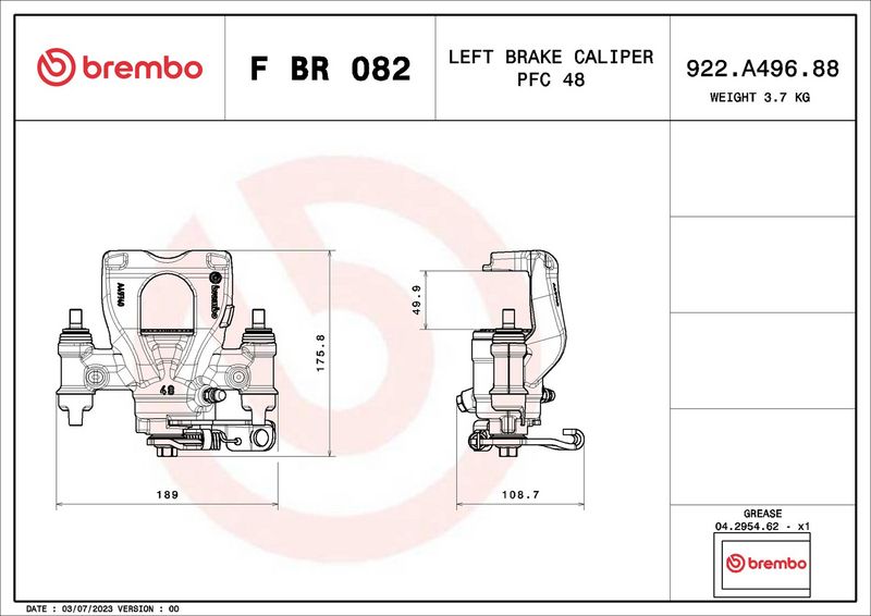 Brembo FBR082 Brake Caliper - 2