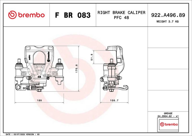 Brembo FBR083 Brake Caliper - 2