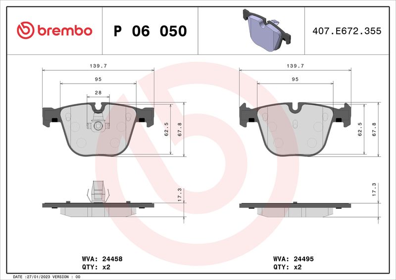 Brembo P06050 Brake Pad Set, disc brake - 1