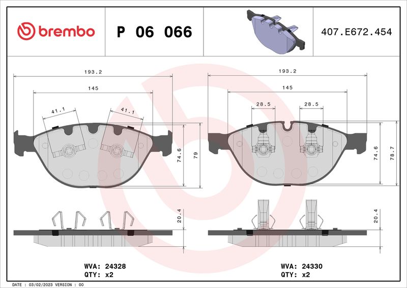 Brembo P06066 Brake Pad Set, disc brake - 1
