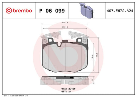 Brembo P06099 Brake Pad Set, disc brake - 1