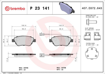 Brembo P23141 Brake Pad Set, disc brake - 1