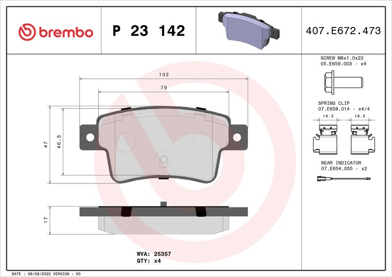 Brembo P23142 Brake Pad Set, disc brake - 1