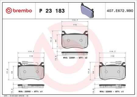 Brembo P23183 Brake Pad Set, disc brake - 1