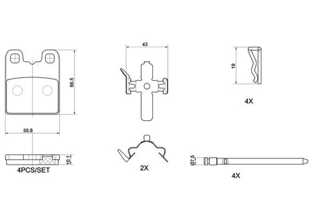 Brembo P23201 Brake Pad Set, disc parking brake - 1