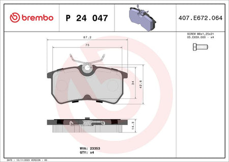 Brembo P24047 Brake Pad Set, disc brake - 1