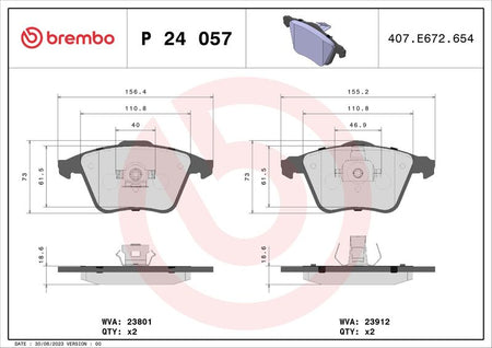 Brembo P24057 Brake Pad Set, disc brake - 1