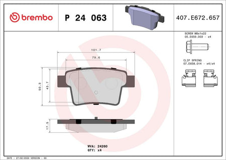 Brembo P24063 Brake Pad Set, disc brake - 1