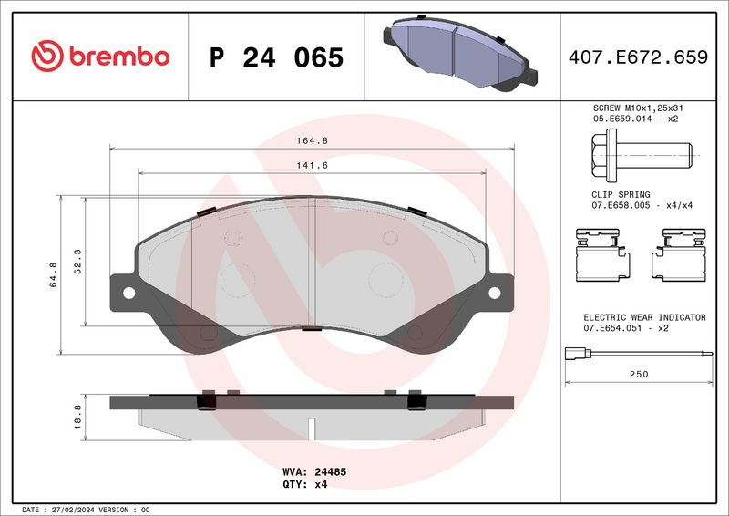 Brembo P24065 Brake Pad Set, disc brake - 1