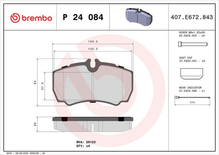 Brembo P24084 Brake Pad Set, disc brake - 1