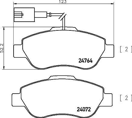 Brembo P24150 Brake Pad Set, disc brake - 1
