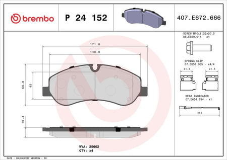 Brembo P24152 Brake Pad Set, disc brake - 1
