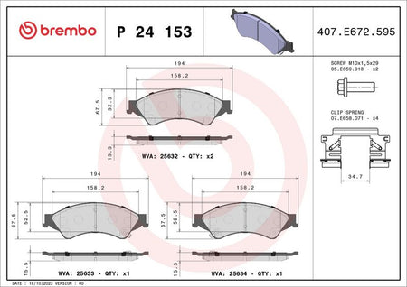 Brembo P24153 Brake Pad Set, disc brake - 1