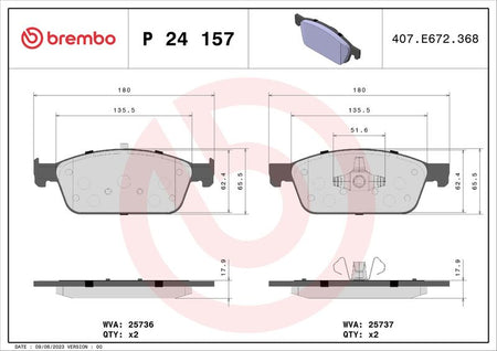 Brembo P24157 Brake Pad Set, disc brake - 1