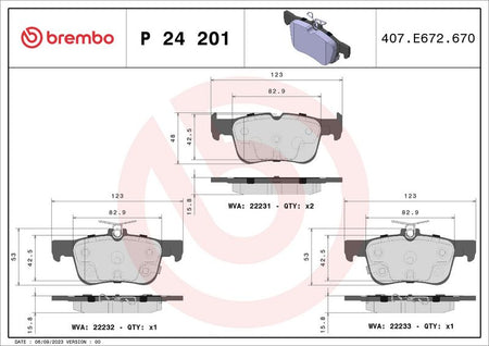 Brembo P24201 Brake Pad Set, disc brake - 1