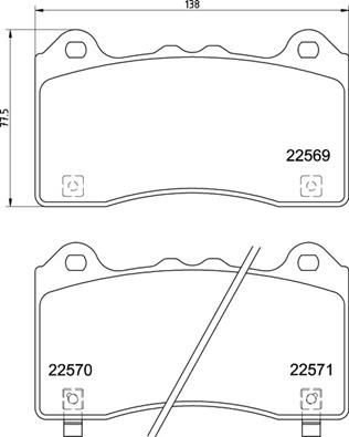 Brembo P24202 Brake Pad Set, disc brake - 1