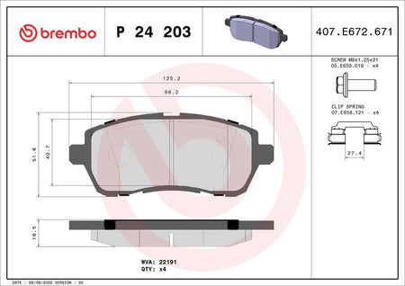 Brembo P24203 Brake Pad Set, disc brake - 1