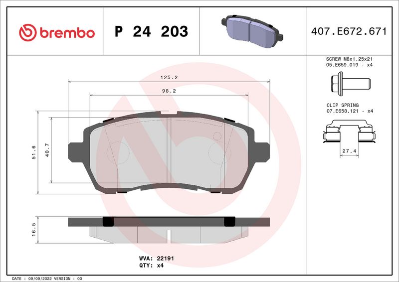 Brembo P24203 Brake Pad Set, disc brake - 1
