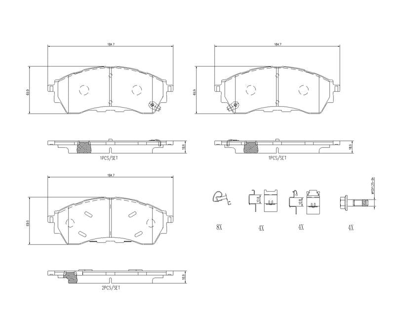 Brembo P24225 Brake Pad Set, disc brake - 1