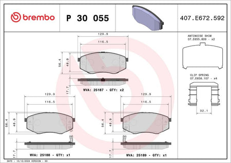Brembo P30055 Brake Pad Set, disc brake - 1