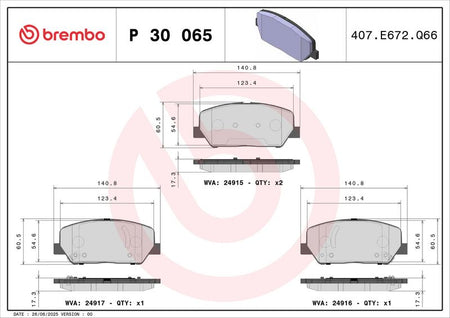 Brembo P30065 Brake Pad Set, disc brake - 2