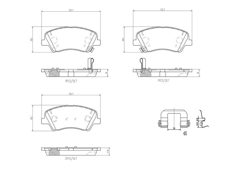 Brembo P30098 Brake Pad Set, disc brake - 1