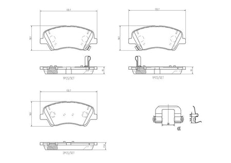 Brembo P30098 Brake Pad Set, disc brake - 1