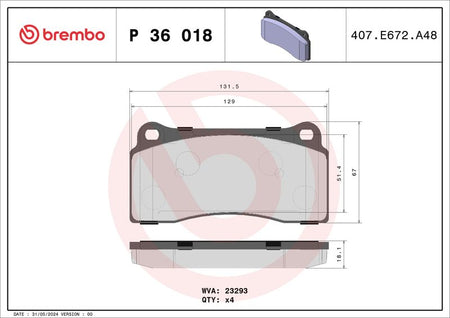 Brembo P36018 Brake Pad Set, disc brake - 1