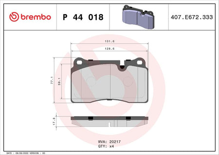 Brembo P44018 Brake Pad Set, disc brake - 1