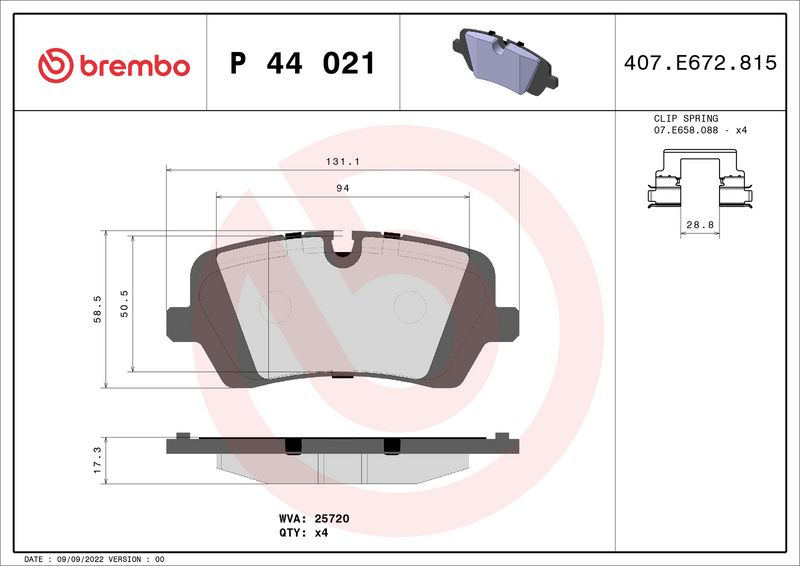 Brembo P44021 Brake Pad Set, disc brake - 1